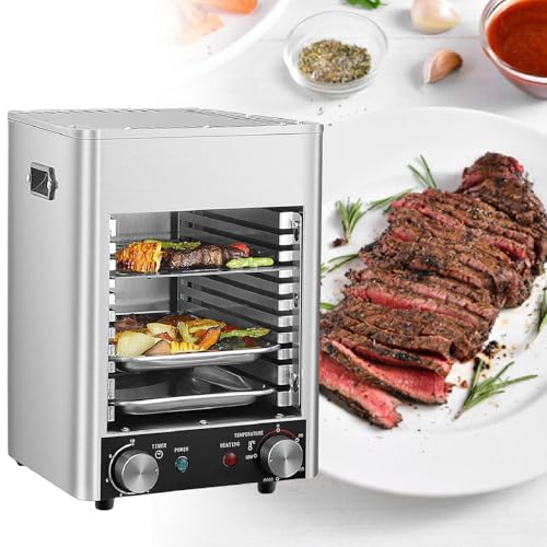 Gourmet Steak Grille (1700 Watt), Infrared Ceramic Superheating Up to 1450℉, BBQ, Grill, Toast, and Broil Chicken, Beef, Pork, and Vegetables,110V