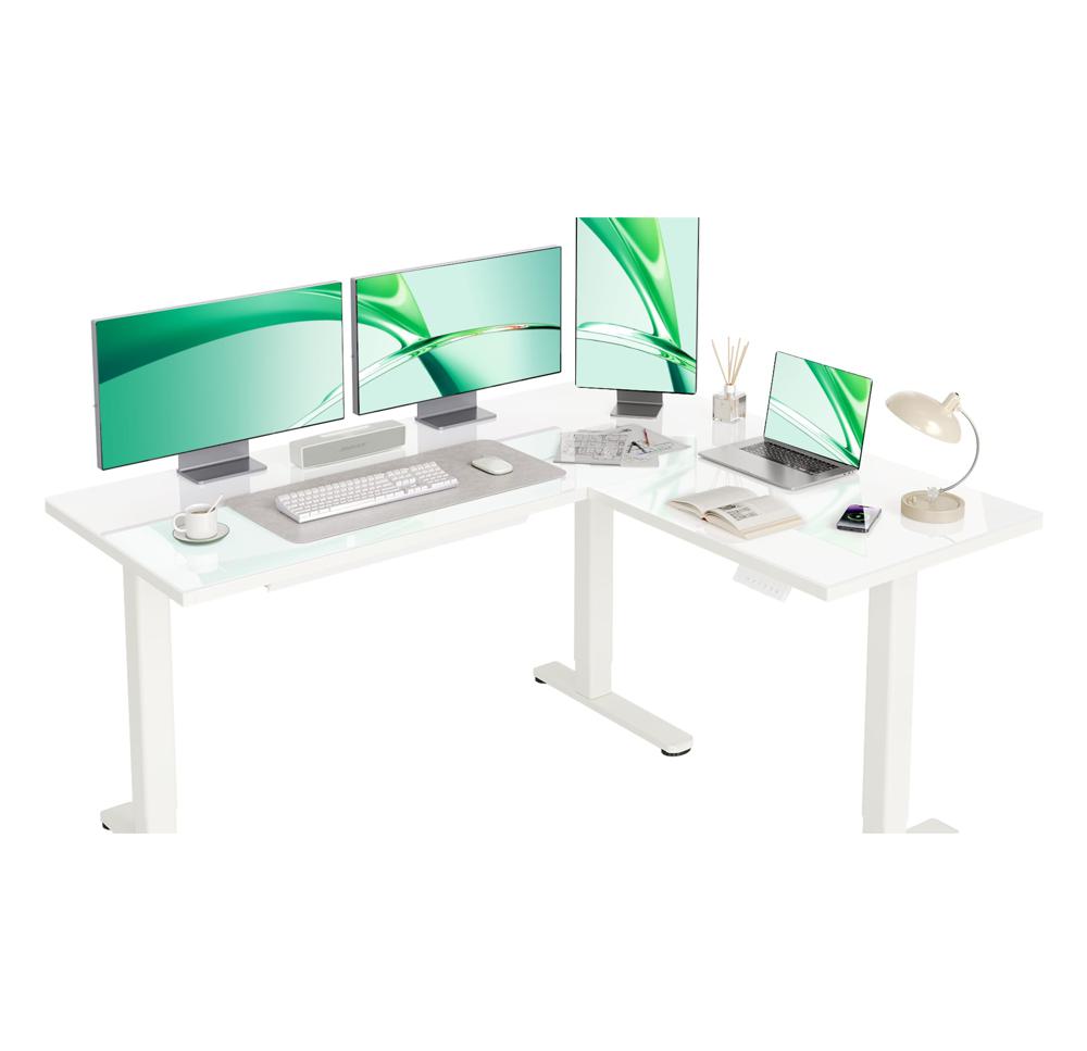 Amazon.com: INNOVAR L Shaped Glass Standing Desk Adjustable Height