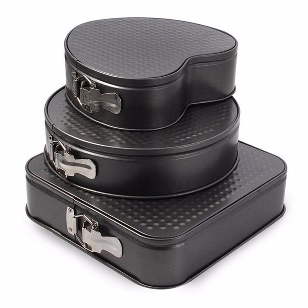 Lot de 3 moules à charnière antiadhésifs et étanches pour gâteau au fromage, style E