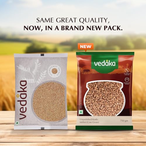 Image of Amazon Brand - Vedaka Unpolished Kodo Millet | 750 G | Cow Grass /Varagu /Arikelu /Hark /Varigu /Kodra