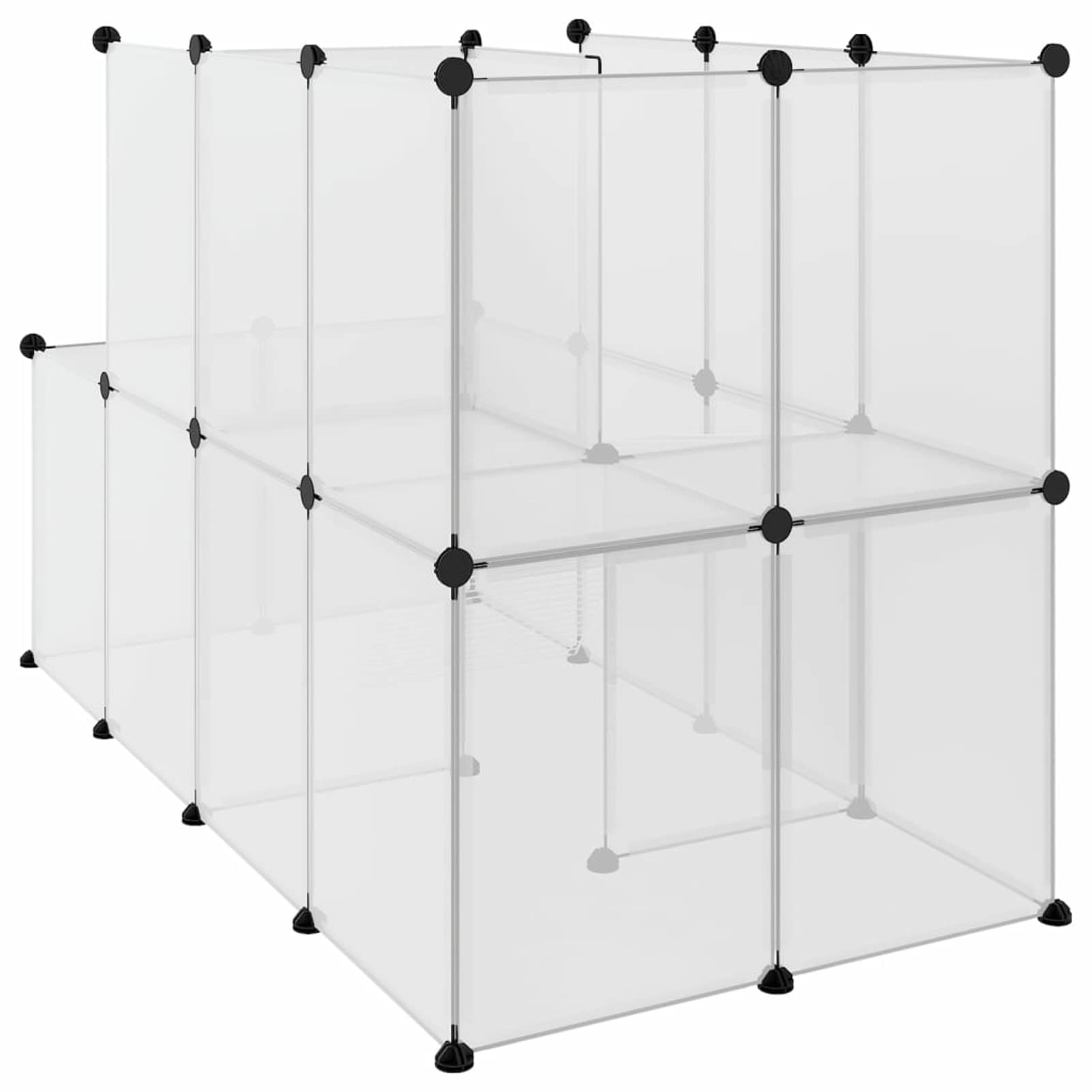 Jaula de Animales pequeños, Jaulas para Conejos, Jaula Cobaya, Jaula Hamster, Jaula para Gatos, Jaula Chinchilla, Recinto para Conejos, PP y Acero Transparente 142x74x93 cm