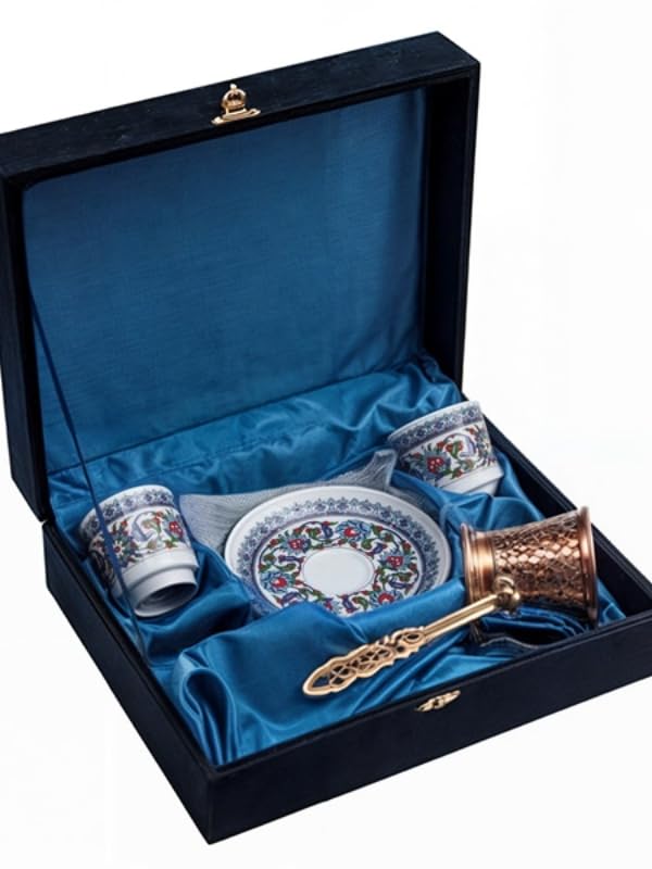 Okya Home Turkish Coffee Set, 21X26X9 cm, Floral