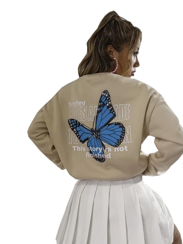 sxv style SXV 'The Story is Not Finished’ Printed Cool Aesthetic Drop Shoulder Oversized Sweatshirt-picture-23