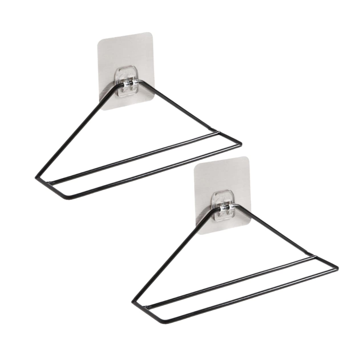 OUNONA 1set Wall Mounted Wrought Iron Shoe Hangers Triangle Slippers Storage Organizer for Door Space Saving for Heels Sandals and Sneakers 2pcs