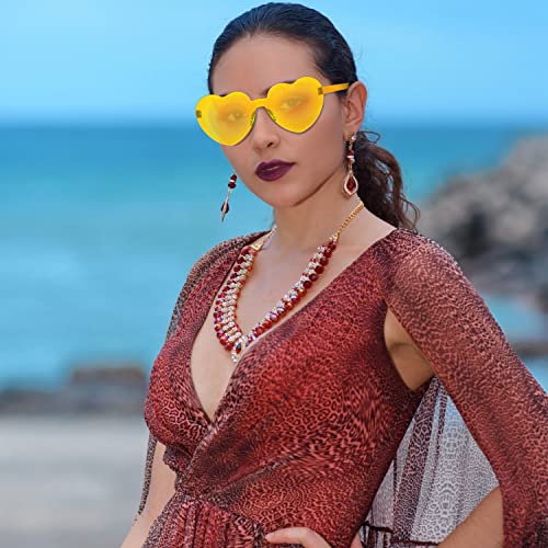 Heart Shape Sunglasses Rimless Love Candy Glasses for Women Heart Glasses Party Favors3