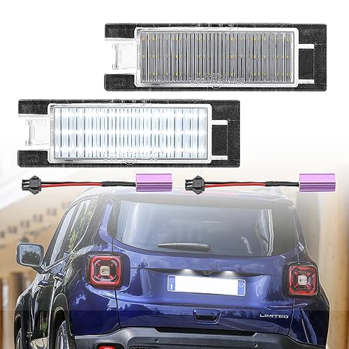 2 LED luci targa compatibili con Jeep Renegade 2015-2021 Lampade Canbus White Led Tag OEM #: 68247166AA