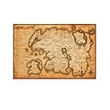 Tamriel Skyrim Gaming Map Boy Dorm Posters Wall Art Painting Canvas Gift Living Room Prints Bedroom Decor Poster Artworks 24x36inch(60x90cm)