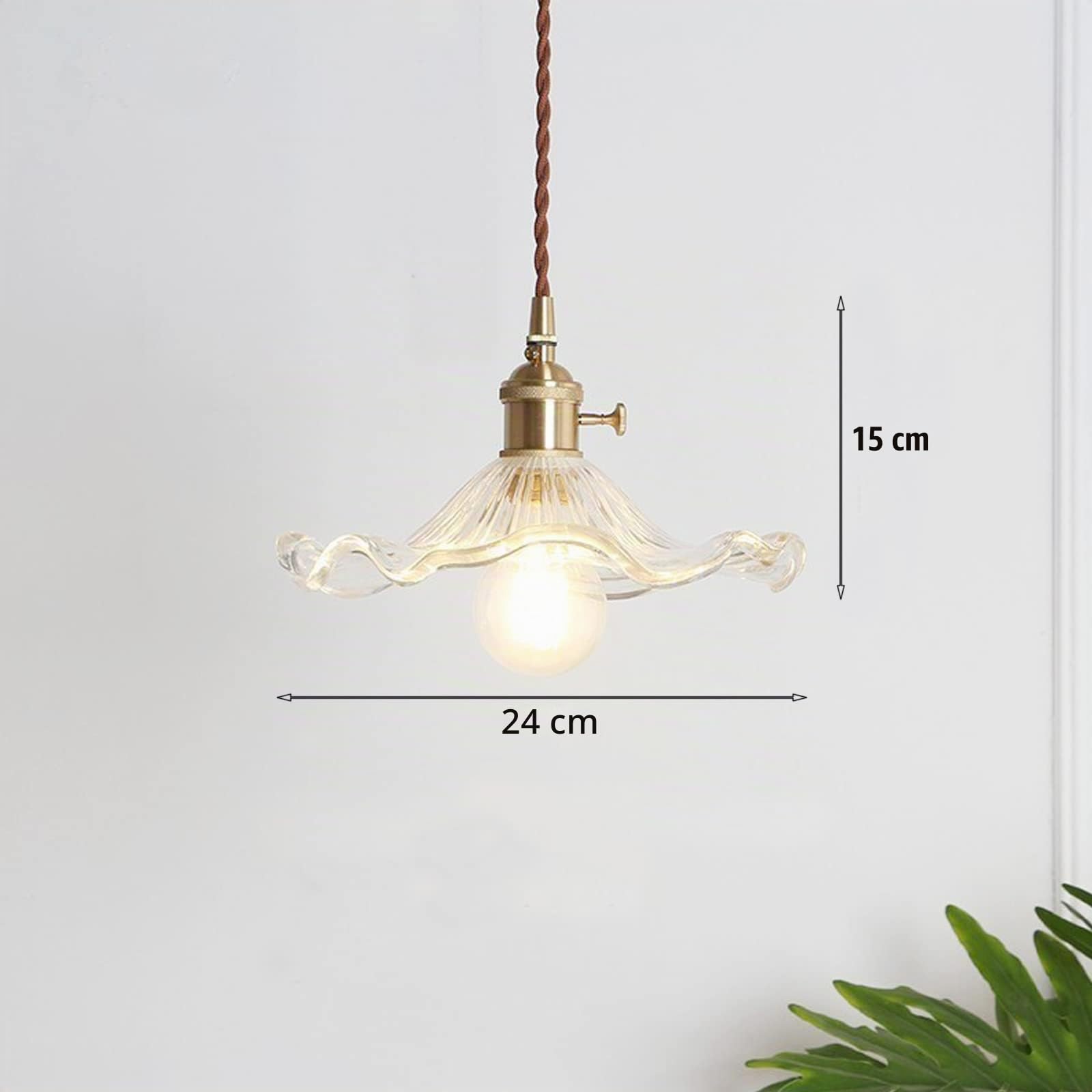 Chrasy E27 Industrielle Intérieur Verre Suspensions Luminaire Suspensions Luminaires Plafonniers Moderne Eclairage de Plafond Verre (Transparent)