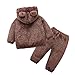 Toddler Furry Clothes Long-Sleeve Hooded Snowsuit Gift to Your Baby Girl Boy for 3-4T Brown
