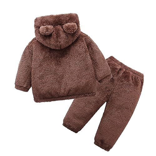 Fluffy Snug Pants Sets Outfit 1-5T Toddler Cute Fall Winter Pullover Clothes2