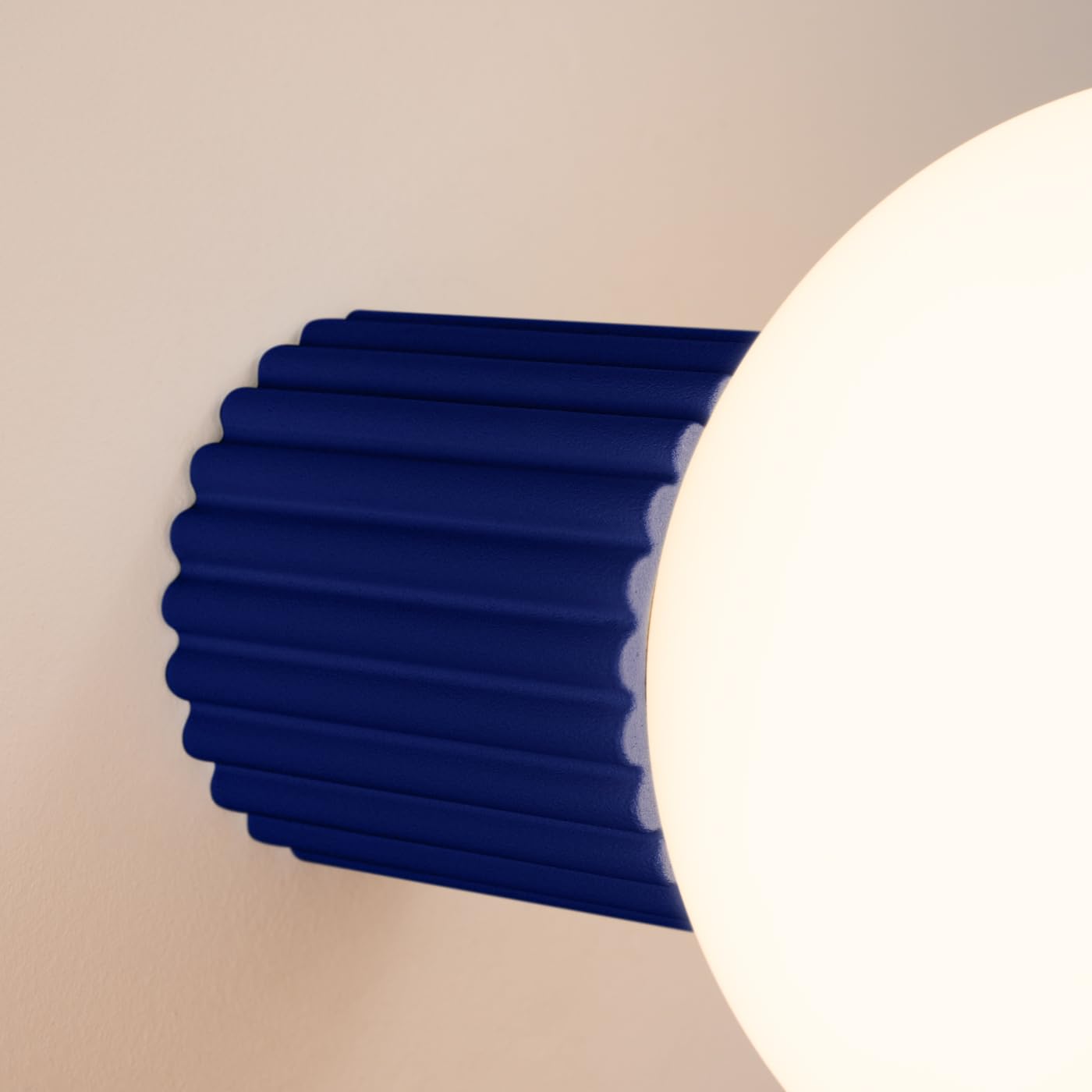 SOLLUX lighting Lampada da Parete Interno - Applique da Parete in Alluminio e Vetro -1 Paralume - Lampadina LED - Ultramarino Halo