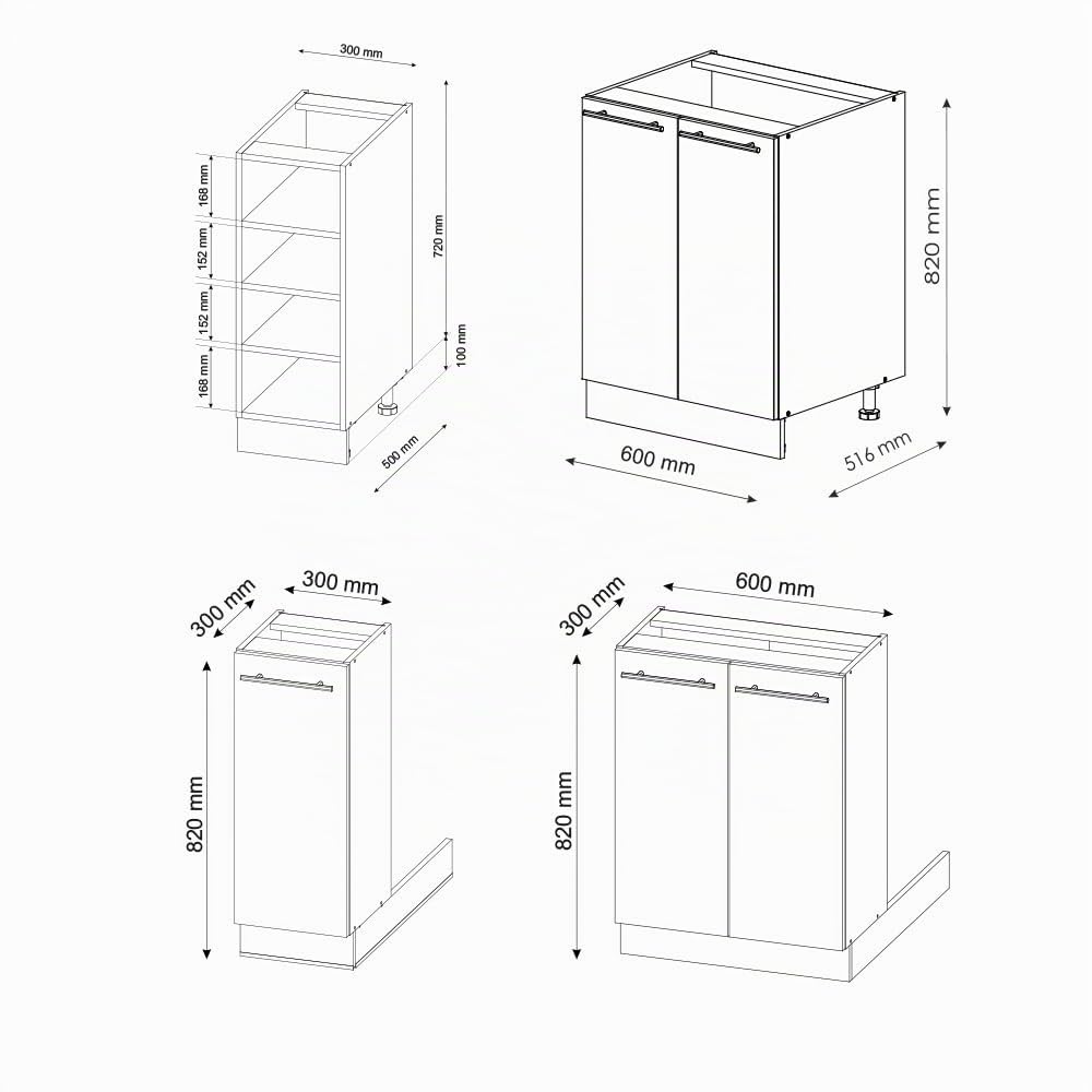 Vicco Fame-Line Kitchen Island, Green Oak and Gold/Golden Oak, 90 cm | PT-free, suitable for flexible extension with additional modules