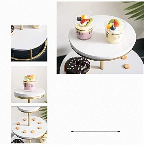 Soporte redondo para tartas de mármol dorado de metal, bandeja para servir postres, cupcakes, pedestal para bodas, fiestas de escritorio