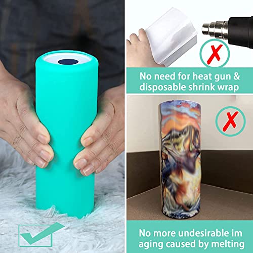 Silicone Bands For Sublimation Tumbler For 20 Oz Skinny Blanks Cups, Silicone Sleeve Kit With Heat Resistant Gloves, Transfer Tapes For Tumbler Heat Press Parts Accessories, Shrink Wraps In Oven #TOP3