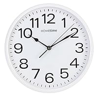 Stylish White Bold Classic Quartz Wall Clock Non Ticking Silent Sweeping Seconds