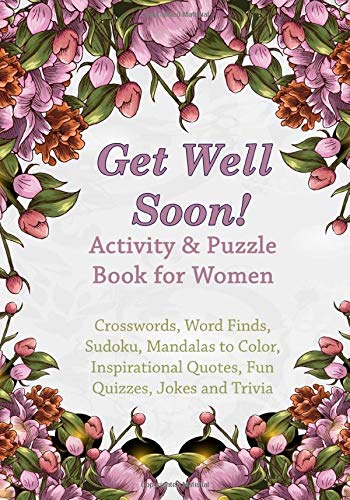 Get Well Soon Activity Puzzle Book For Women Crosswords Word Finds 