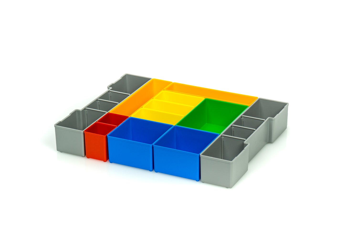 Caja de Surtido Plástico Plegable | L Box 102 Gris Incl. Insetboxenset H3 + Deckenpolster | Surtido Tornillos | Ideal Herramientas Vacío