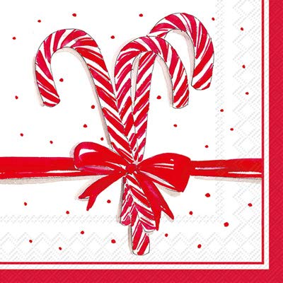 Bundle-of-2-Boston-International-Paper-Candy-Cane-Cocktail-Napkins-And-Guest-Towels Bundle of 2 Boston International Paper Candy Cane Cocktail Napkins And Guest Towels