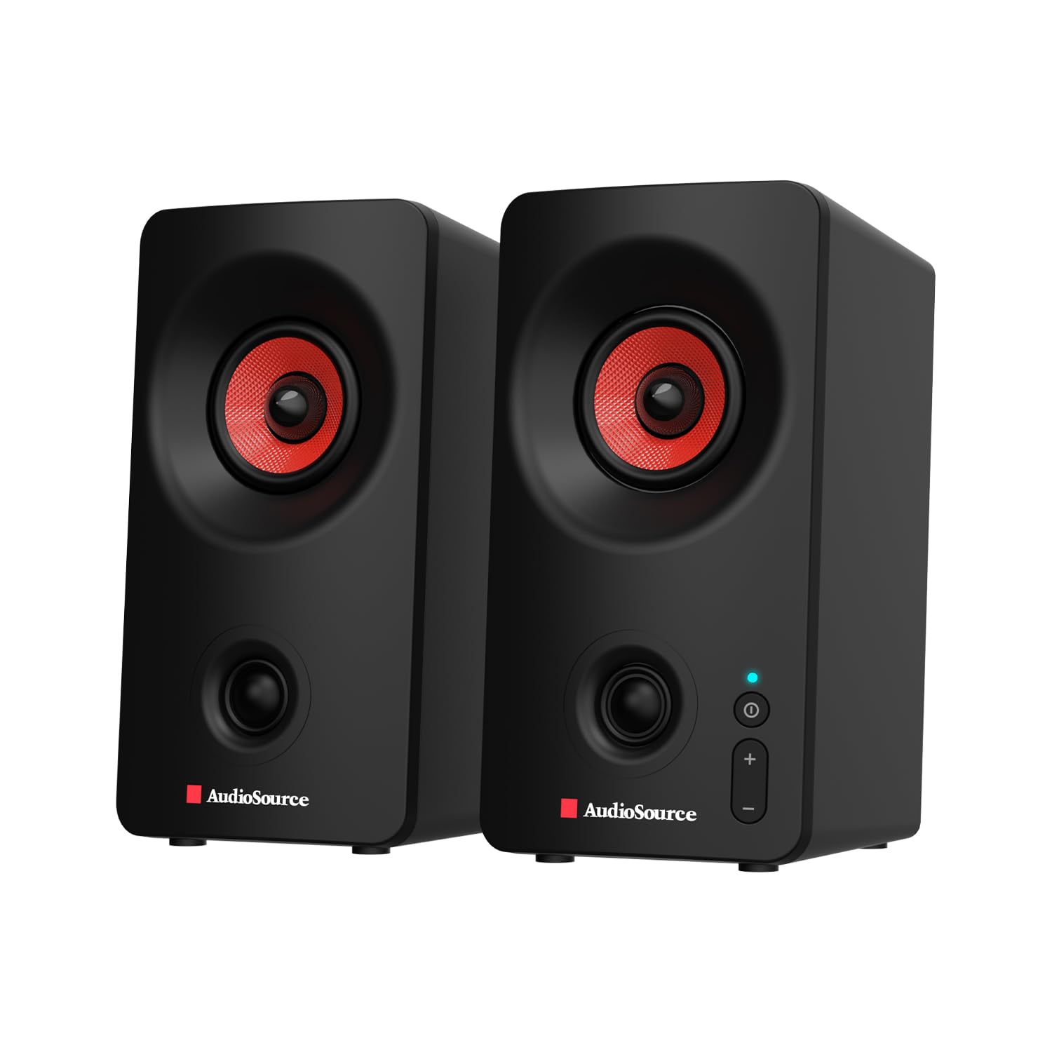 Audiosource Desktop PC Speakers with Bluetooth 5.3, USB-C Plug &amp; Play, 2.0 Stereo Computer Speakers with Dual 2" Drivers, Compact Design, AUX Input, LED Indicator (Black)