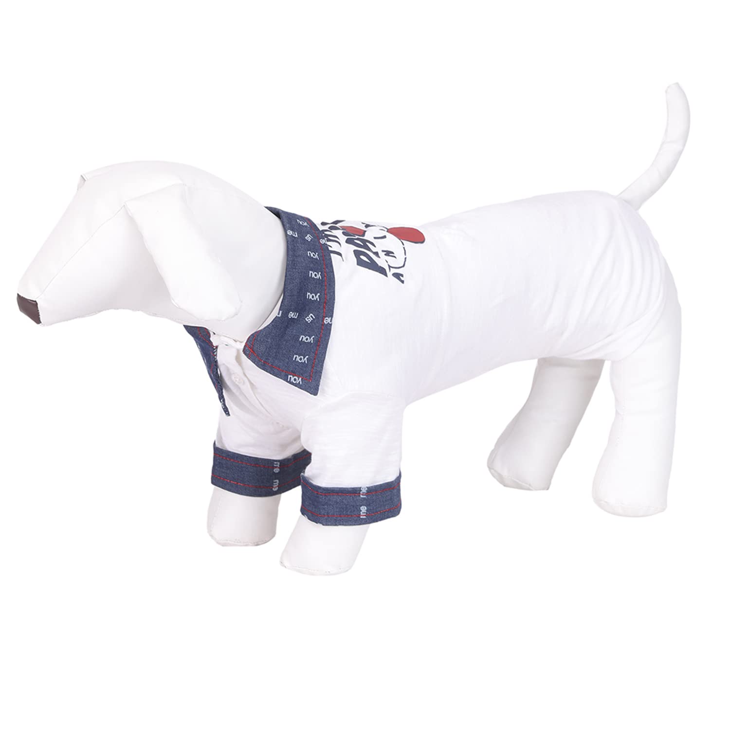 Lulala Dog Polo T-Shirts Pawty Animal Printed Shirt with Denim Collar Soft for Dogs Puppy Clothes Breathable Cotton Cat Outfit Adorable Cozy Casual Fashion Costume(XXL,White) (B0B6PYWFPZ) Amazon Price History, Amazon Price Tracker