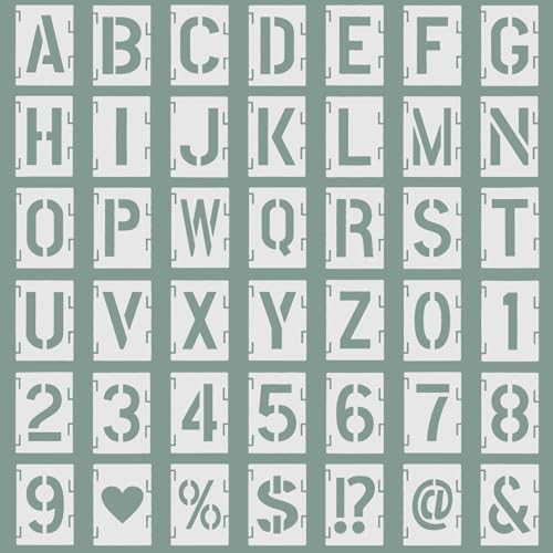 Lot de 42 pochoirs réutilisables en plastique pour lettres, chiffres et dessin, alphabet et pochoirs de bricolage, pour peinture DIY