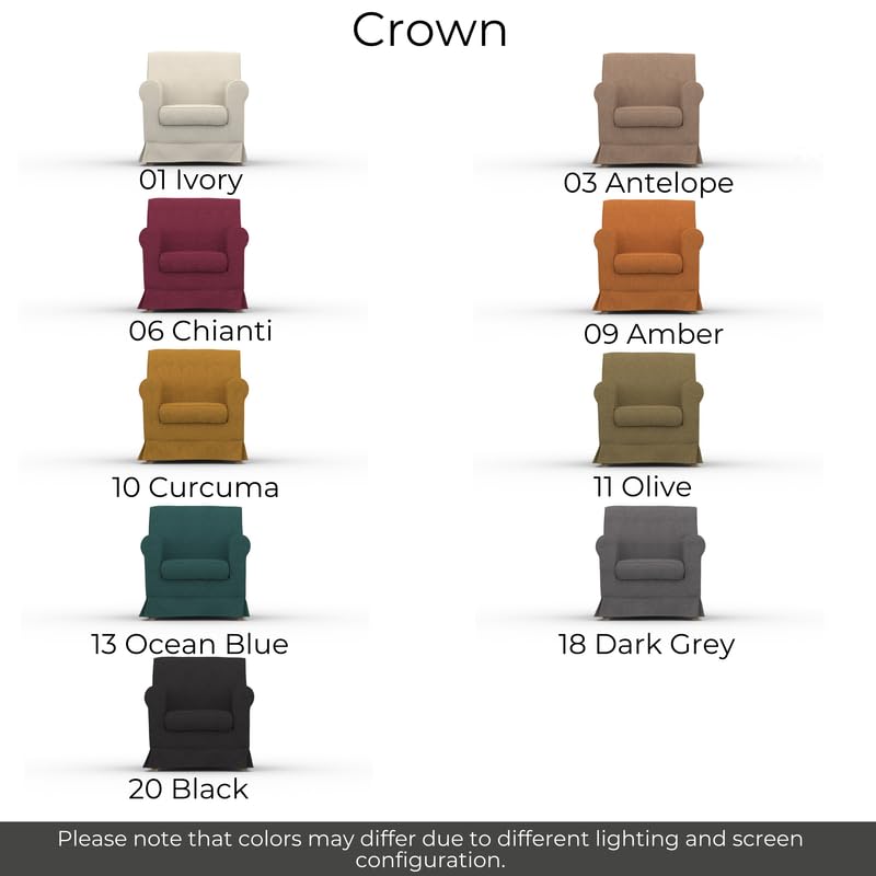 MASTERS OF COVERS Fodera di Ricambio per Poltrona IKEA Ektorp Jennylund, Ektorp Jennylund Copripoltrona, Fodera Poltrona Jennylund, Jennylund Fodera, 78 cm x 85 cm x 84 cm (Grigio, Cotone