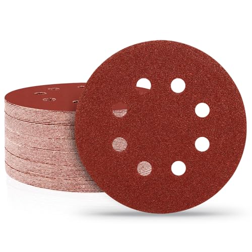 Image of 5 Inch Hook and Loop Sanding Discs Sandpaper 60 Grit, 120 PCS