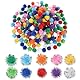 Tyqour 200 Stück Bunte Pompons zum Basteln, Filzkugeln Bunt Klein, Mini Pompons Bunt 15mm Pompoms zum Basteln für Kinder, Filzkugeln zum Basteln für Ostern DIY Kreativen Handwerk Dekorationen