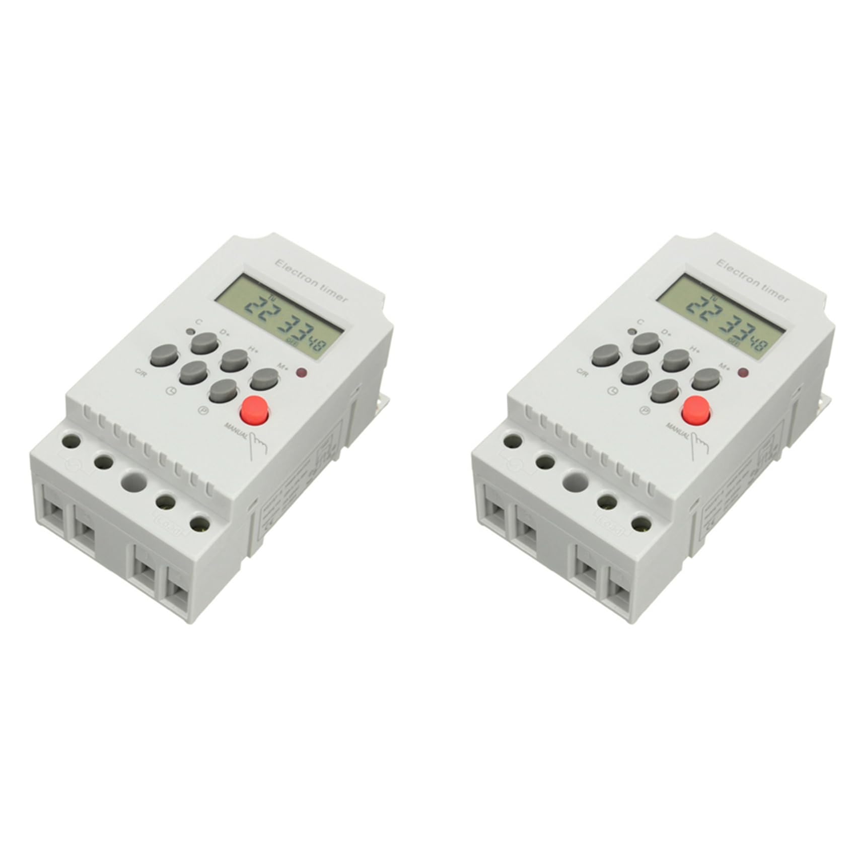Jnchdghwa Grey 2X Kg316t-Ii Din Rail Microcomputer Time Control Switch Time Control Timer Ac220v 25A Digital Timer Switch Relay Control