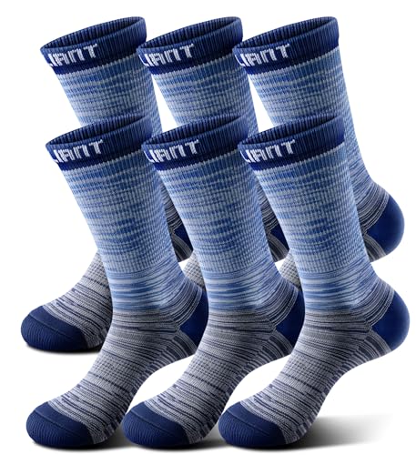 Image of BULLIANT Men 6-Pack Athletic Compression Crew Socks for Running Gym Sports
