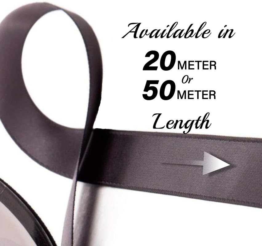 SR SUPER RIBBONS®™- Full Reel 38mm Double Faced Satin Ribbon, 20 Metres on Reel - Charcoal, 38mm x 20m - Image 3
