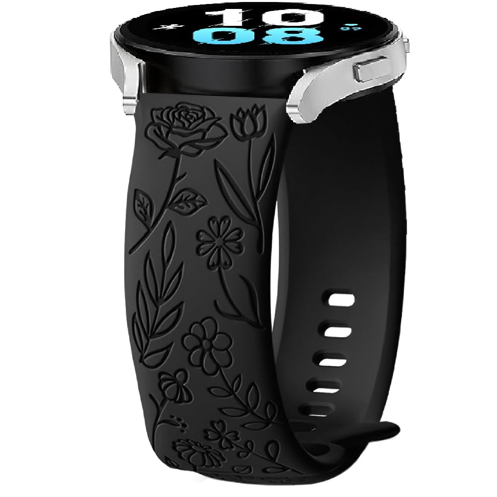 Watch Strap for Amazfit Bip 5 / Pace/Stratos, 22mm Flower Silicone Sport Replacement Band for Amazfit GTR 47mm / GTR 4 / GTR 3 Pro/GTR 3 / GTR 2