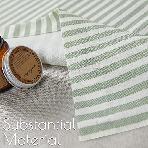 TOPICK Striped Short Kitchen Curtains 18 Inch Drop Small Cafe Curtains Blackout Double Layer Curtain Valance for Sink Living Room Cupboard Rod pocket 1 Panel Green on Beige - Cosy Home Interiors TOPICK Striped Short Kitchen Curtains 18 Inch Drop Small Cafe Curtains Blackout Double Layer Curtain Valance for Sink Living Room Cupboard Rod pocket 1 Panel Green on Beige - Image 6