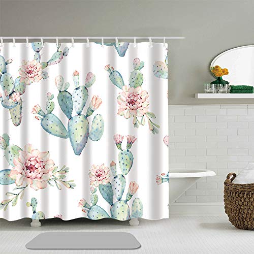 Shower Curtain Flower Watercolor