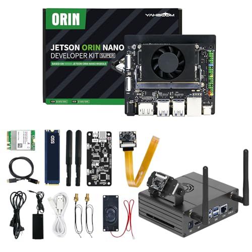 Image of Yahboom Jetson Orin Nano Super AI Large Model Material Jetson Aluminum Case, Voice Module 256GB SSD IMX219 Camera for Mechanical Engineers Embedded Edge System