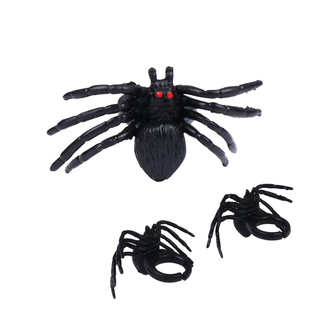 HOOTNEE Halloween Spider Ring in Plastic Spider Plaything for Cosplay Diy Party Ring Spider Accessory Spider Party Supplies