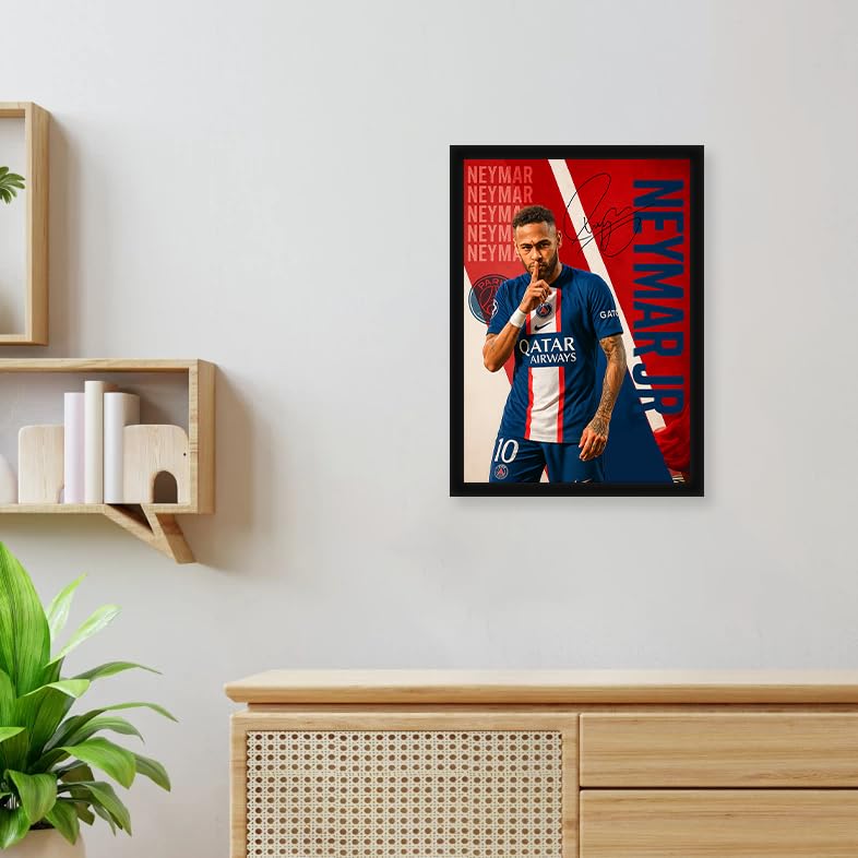 Image of CodersParadise PSG Neymer Football Poster Frame | Premium A4 Framed Wall Art for Bedroom, Office & Gaming Setup | Bold Paris-Inspired Soccer Tribute Decor for Fans & Collectors