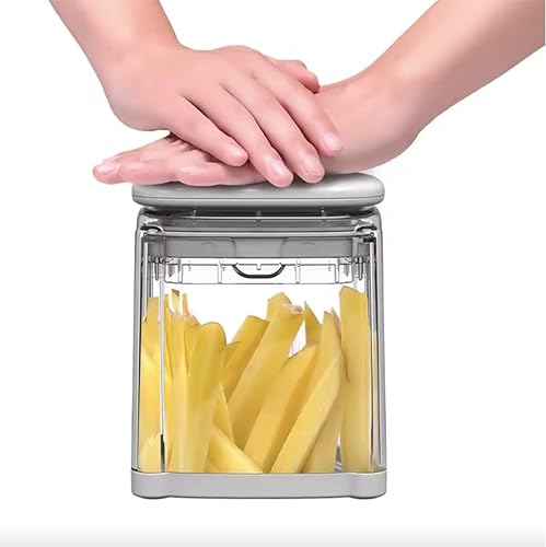 Miniatura 2 de Cortador de papas fritas, picador de verduras 4 en 1, prensa manual de juliana, herramienta Kitcehn, hace papas fritas y chuletas de verduras