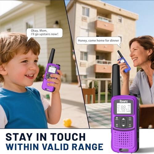 Radios Walkie Talkies Long Range: Rivins F22 Rechargeable Walkie Talkies for Adults, NOAA, 1400mAh Li-ion Battery USB-C Cable, LED Flashlight, VOX FRS Two Way Radio for Hiking Hunting, Camping, 4 Pack - Image 8