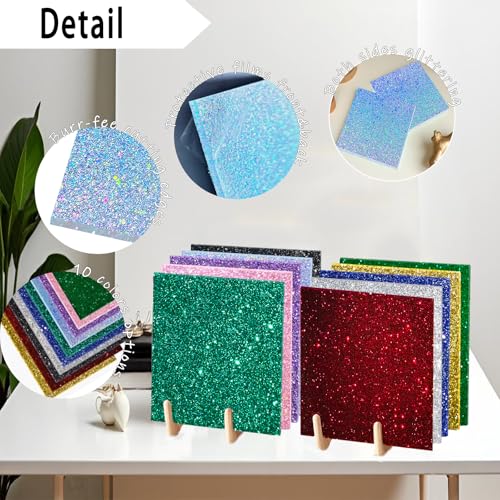 Image of Glitter Acrylic Sheets, White, 8 inchx8 inch, 2 Pack | 1 /8 in Thick, Cast Sparkly, For Laser Cutting, Engraving, Invitation Blanks
