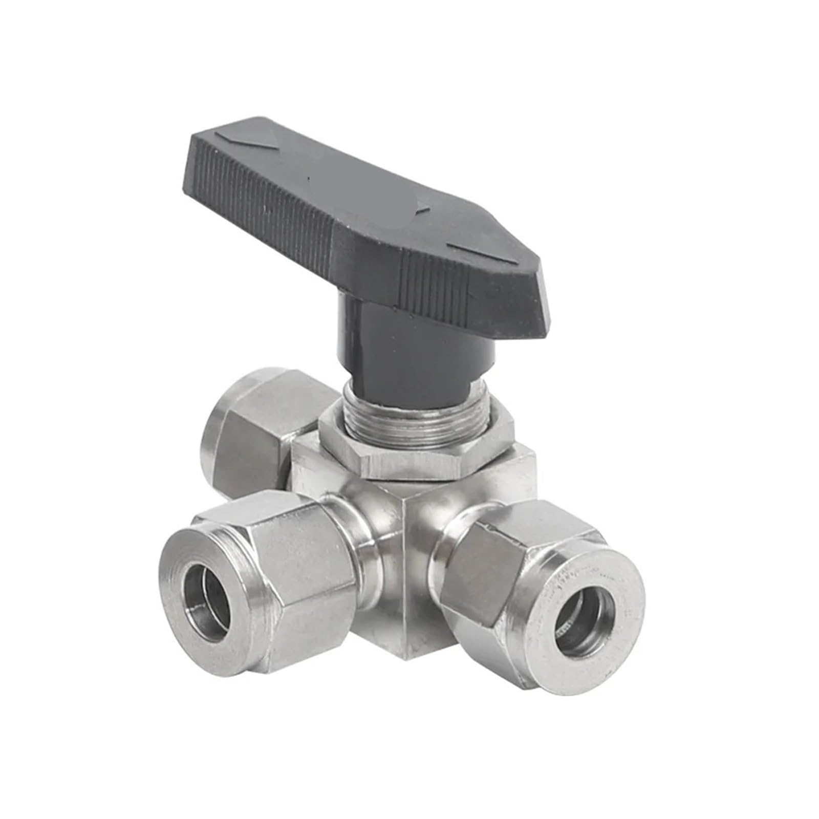 Válvula de bola en T de 3mm de acero inoxidable 304 resistente para fluidos de alta presión