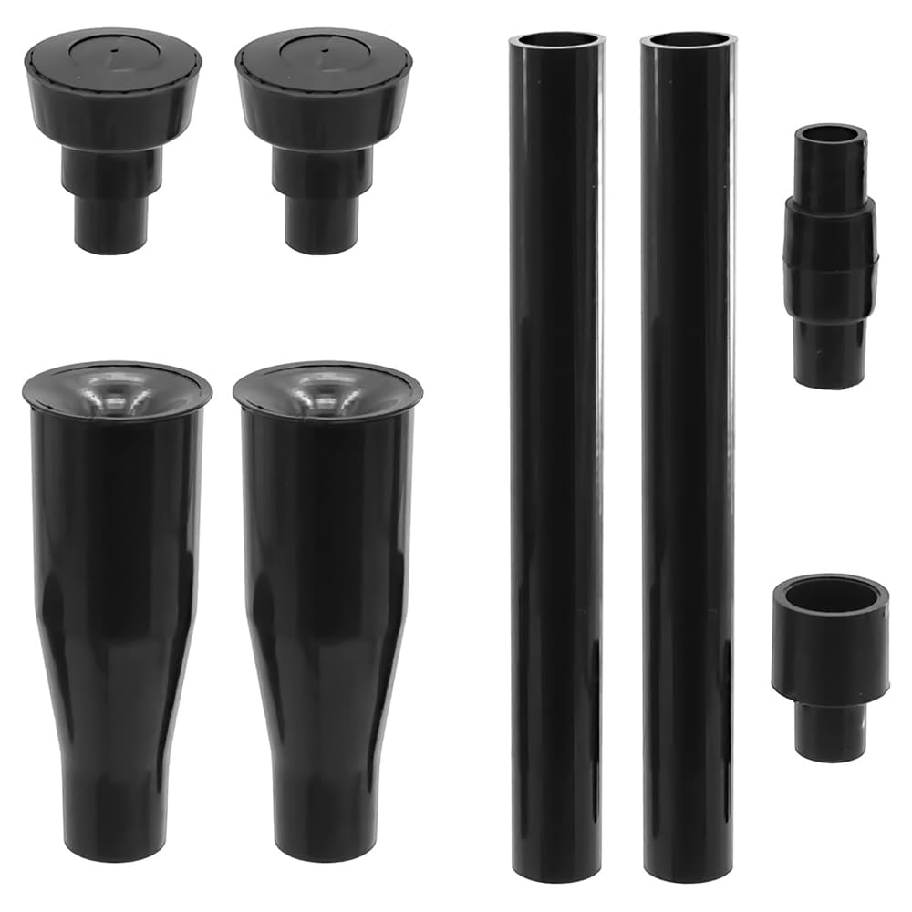 Kit ugelli Pompa per Stagno da 8 Pezzi Kit Testa ugello per Fontana da Giardino in plastica Set Testa a Cascata Kit Testa ugello Piccola Fontana (Nero)