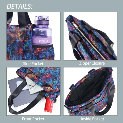 Bolso hombro nylon impermeable con múltiples bolsillos para mujer miniatura 4