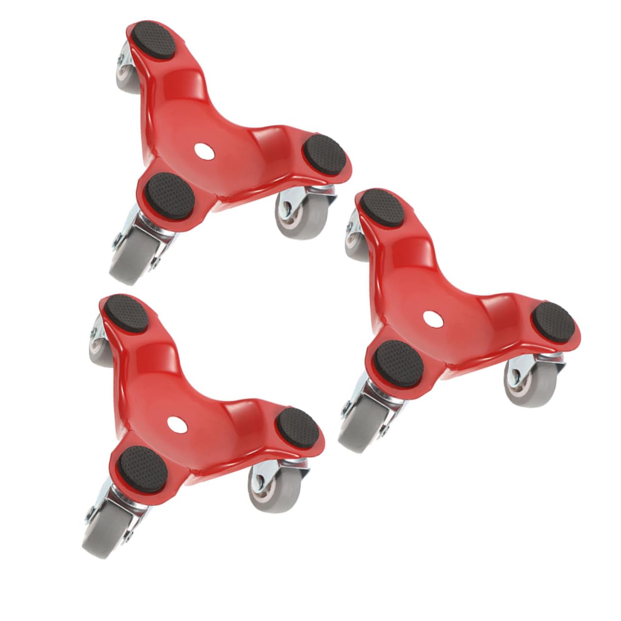 Operitacx Kit 3 Pezzi Spostamento Mobili Dolly Metallo a 3 Ruote Triangolare per Facilitare Trasloco di Mobili Pesanti e Proteggere Pavimento