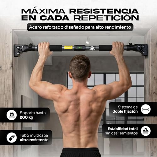 Pull up bar con diseño ergonómico de acero reforzado y agarre antideslizante 2