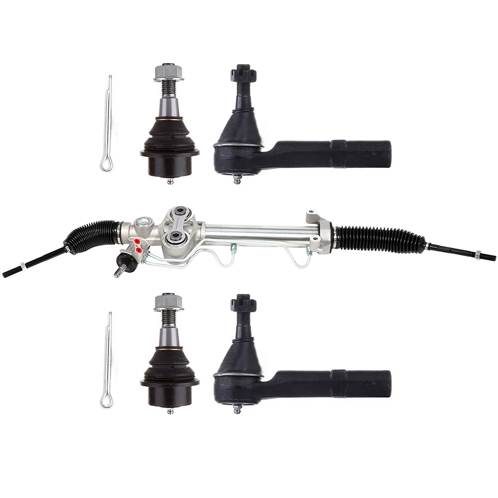 SCITOO Power Steering Rack and Pinion Complete Assembly And 2*Outer Tie Rods+2*Upper & Lower Ball Joints Replacement For Cadillac Escalade ESV EXT,For