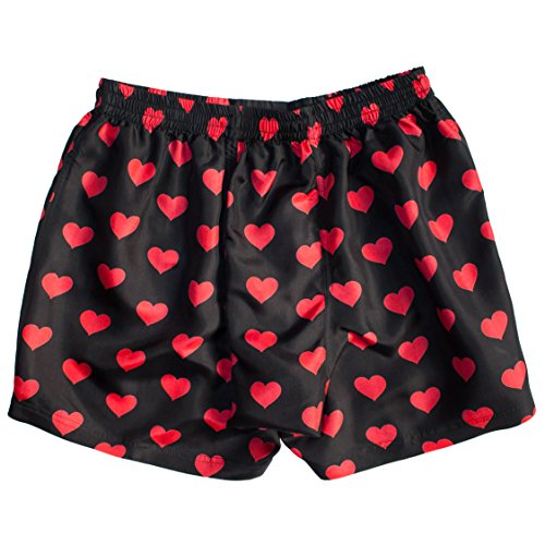 Black Silk Heart Boxers 2.0 100% Silk - Love You Valentine Special - Men's2