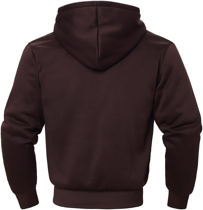 TanBridge Sherpa Fleece Lined Hoodie Big and Tall Plaid Flannel Jacket Winter Coats for Men Zip Up Winter Warm Sweatshirts