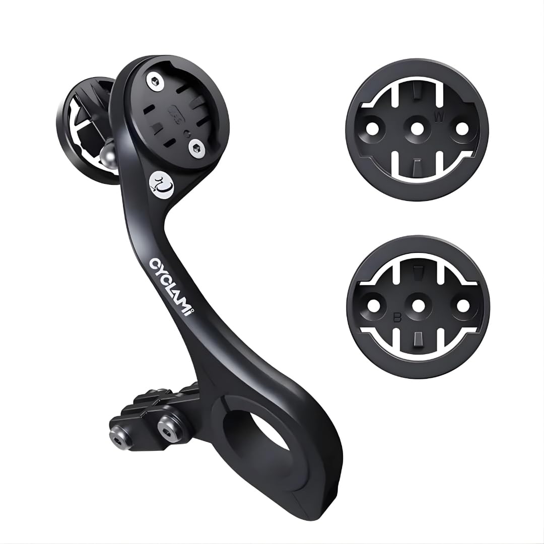 Cyclami M6W 3 in 1 Bicycle Mount for GPS Computer, Light & Action Camera | Compatible with Garmin, Wahoo, Bryton | Bike Handlebar Light Extender Stand-image-36