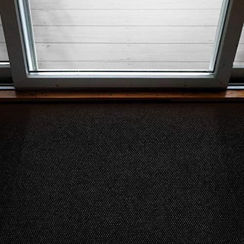Floordirekt Schmutzfangmatte 80 x 150 cm Schwarz, ideal auch als Schmutzfangteppich nach Maß, Teppich Flur Läufer, Küchenteppich - waschbar rutschfest, Sauberlaufmatte, Meterware (Hong Kong)